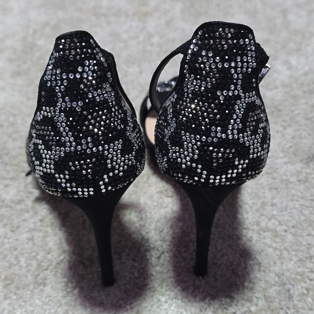 Aldo Strappy Round Toe High Heels With Gemstones - Size 8 Worn - Picture 3 of 4